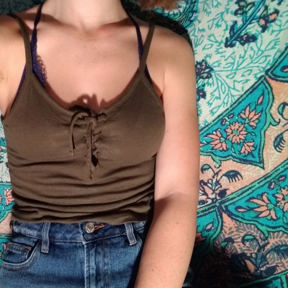 Green tank top